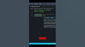 Python program to calculate area of triangle💖👌#shorts #python