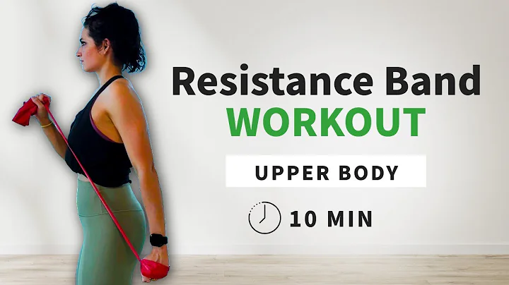10 Min Standing Only Upper Body Resistance Band Workout at Home, No Repeat, Arms, Shoulders & Back