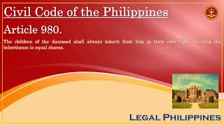 By What Right Do Children Of The Deceased Inherit? Civil Code Article 980