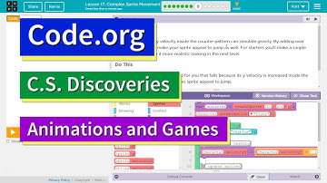 Complex Sprite Movement Lesson 17.8 Code.org Tutorial with Answers