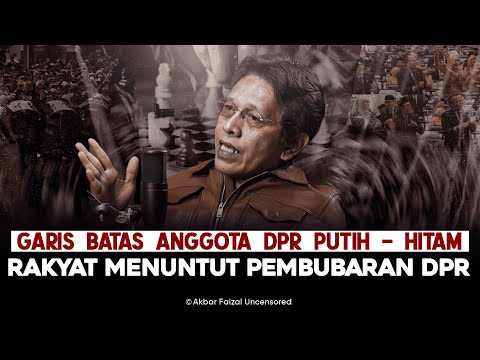 GARIS BATAS ANGGOTA DPR PUTIH - HITAM. RAKYAT MENUNTUT PEMBUBARAN DPR