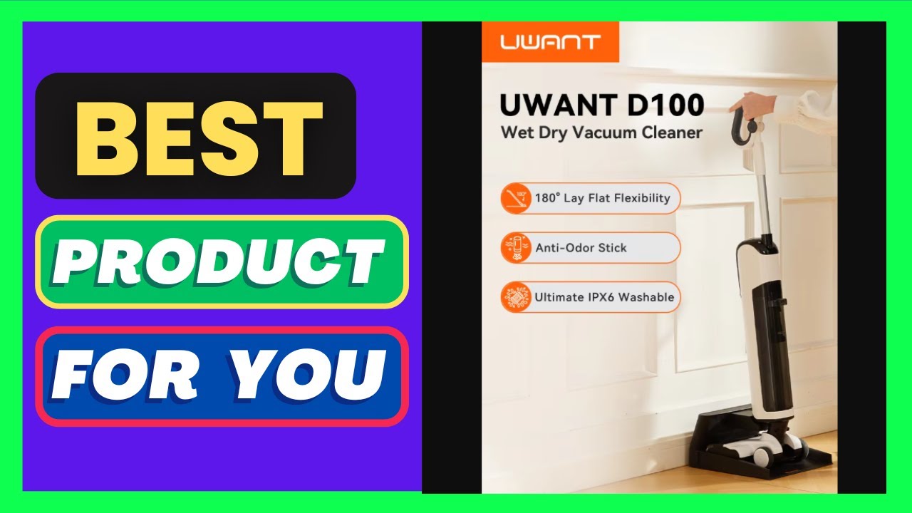 UWANT D100 Wet Dry Vacuum Cleaner 180°Lay-Flat Vacuum