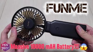 FUNME Portable USB handheld Fan with a massive 10,000 mAh battery - FSZD02-21- Unboxing