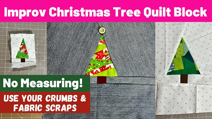 Christmas Tree Quilt Block Free Tutorial!  No Measuring! Use your Scraps!