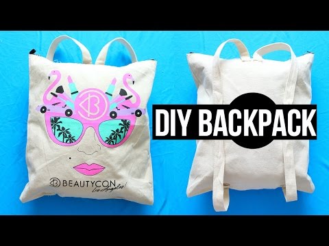 DIY Backpack from Tote Bag! Back to School 2015!