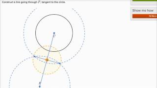 Another example using compass and straightedge for tangent line | Geometry | Khan Academy