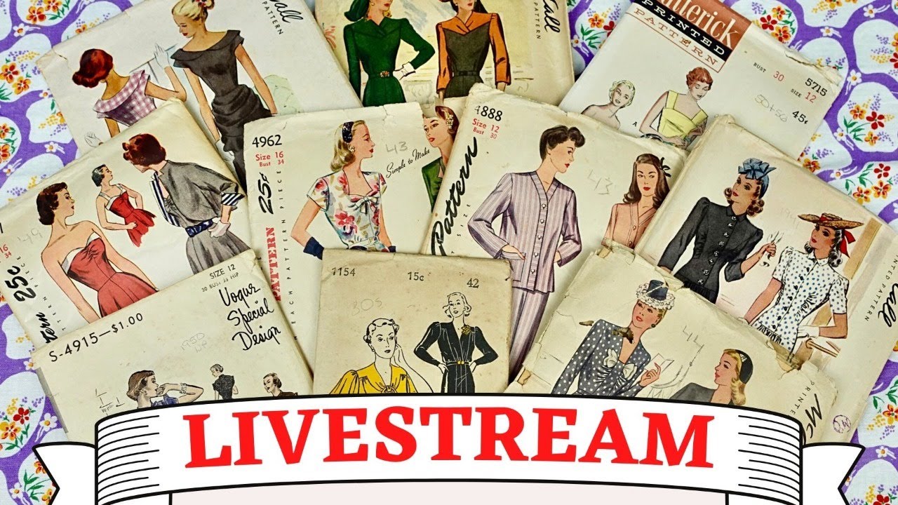 1940's vintage patterns GALORE! (Livestream)