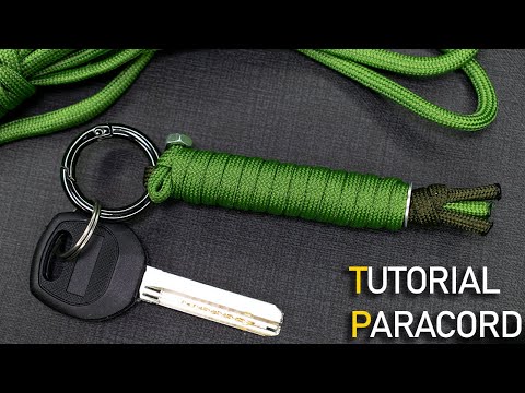 LLAVERO MOSQUETON VERDE PARACORD