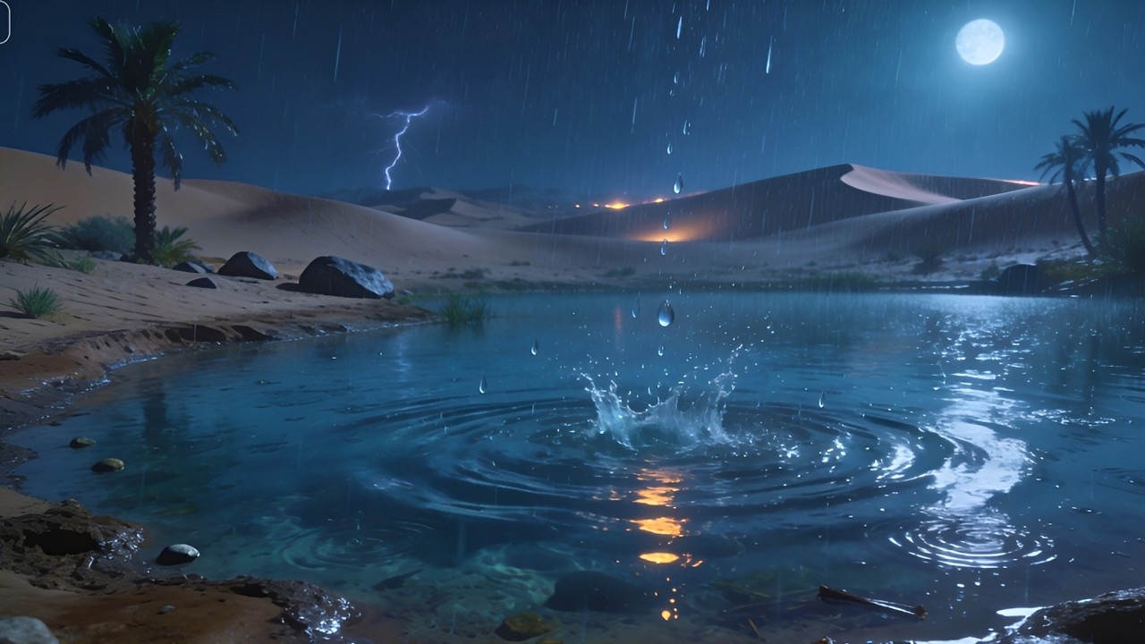 Calm Desert Rain Ambience for Sleep & Stress Relief