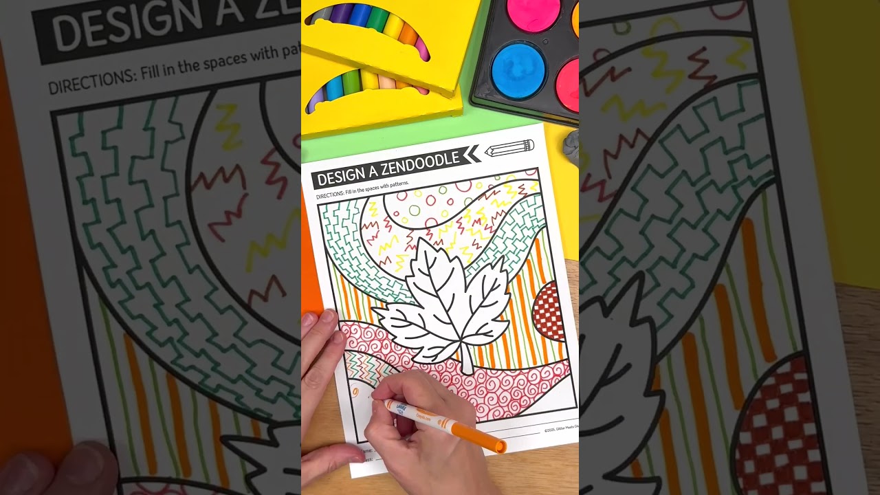 Early Finishers for Elementary Art | No Prep Printable Fall Zentangle Templates & Art Worksheets