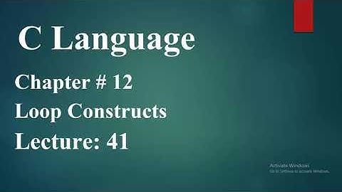 Computer 2nd Year Lecture 41 for Loop