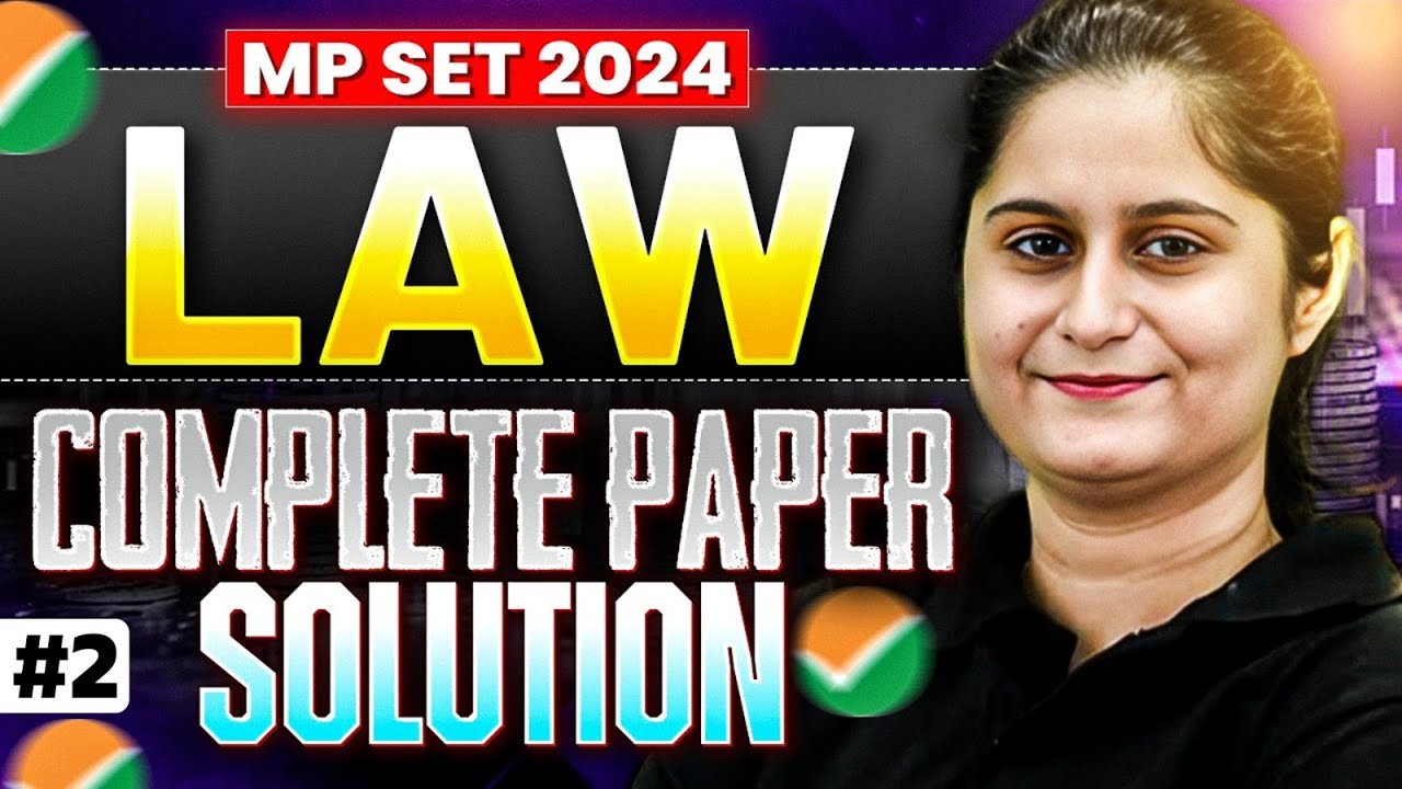 MP SET Law Solution 2024 | MP SET Paper solution 2024 #2 | MP SET 2024 Law Solution