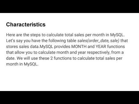 How to Calculate Total Sales Per Month in MySQL?  - Ubiq BI