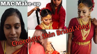 Bridal Makeup Tamil Vlog @ Dusky Skin with MAC | South Indian Mukoortham Bridal Makeup Positivity 8