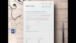 Delivery Note Format Excel Template