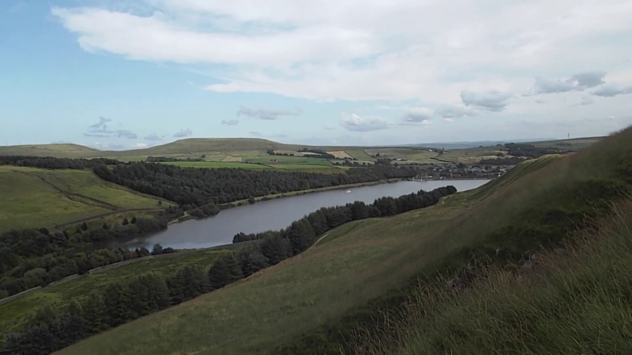 A brief look around Cowm Reservoir, Lancashire, from the hills above