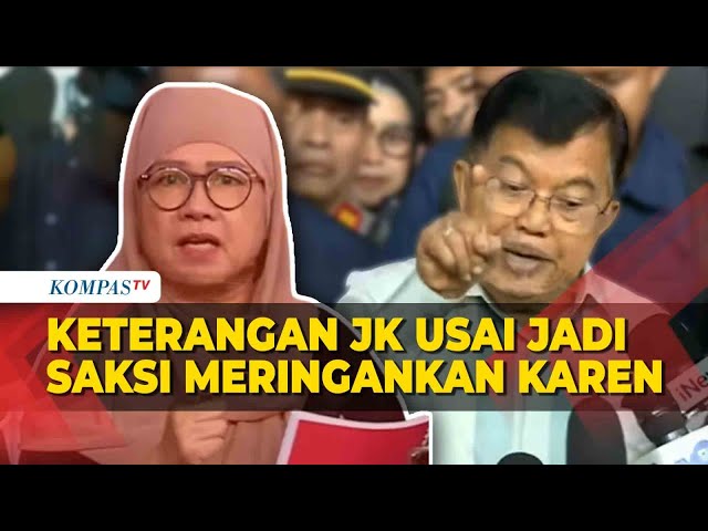 Keterangan JK usai Jadi Saksi Meringankan Eks Dirut Pertamina Karen Agustiawan di Persidangan class=