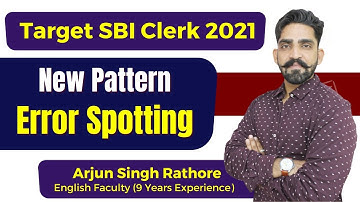 New Pattern Error Spotting Test || Target SBI Clerk 2021 || Arjun Singh Rathore