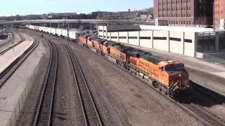 BNSF EB Piggyback Intermodal and Trespassers. Kansas City, MO 2/1/20