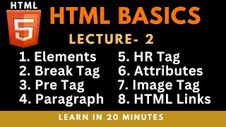 HTML for beginners | Learning Paragraph, Image, Pre, Break, Horizontal, Anchor Link tags | Lec - 2