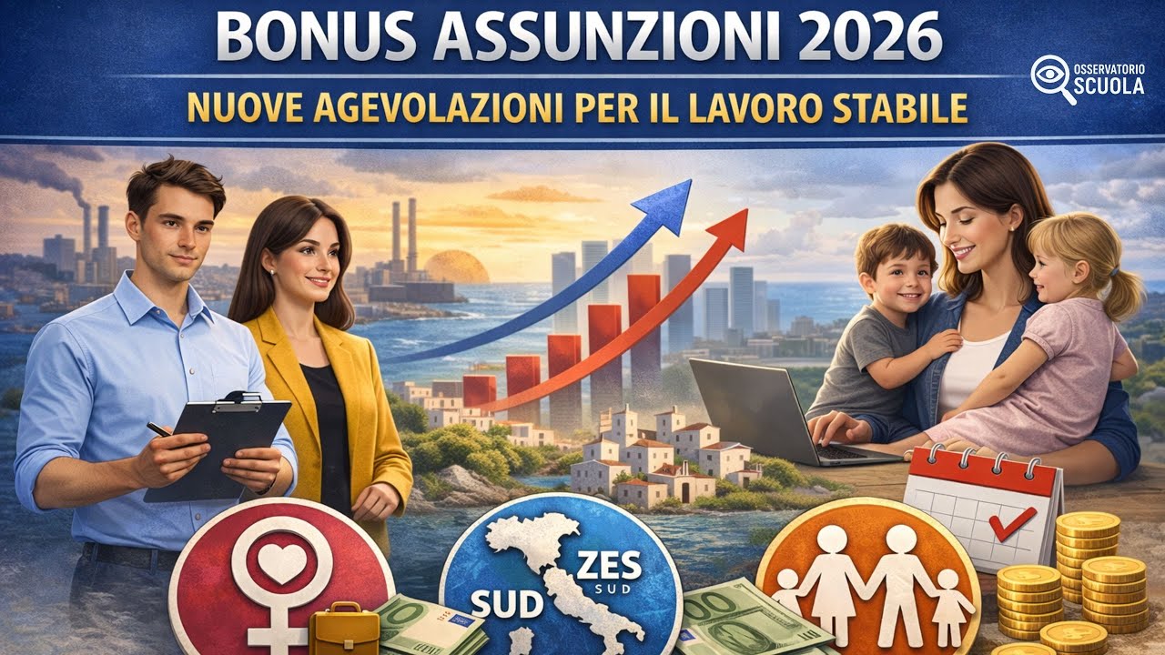 Bonus assunzioni 2026: incentivi al lavoro stabile per giovani, donne e Sud