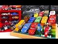 Disney Pixar Cars Tomica : 34 Cars Racing Down Rainbow Stairs into Mack Hauler! 🏎️🌈
