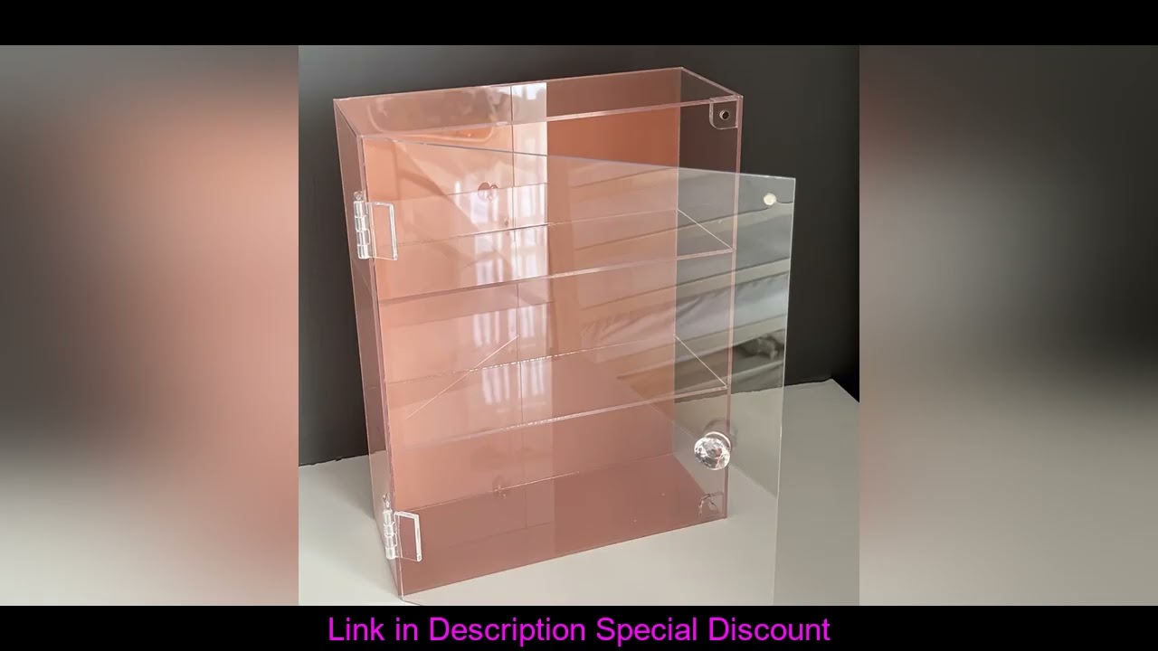 1pc Open door acrylic display cabinet with handle, transparent dustproof large capacity storage, can