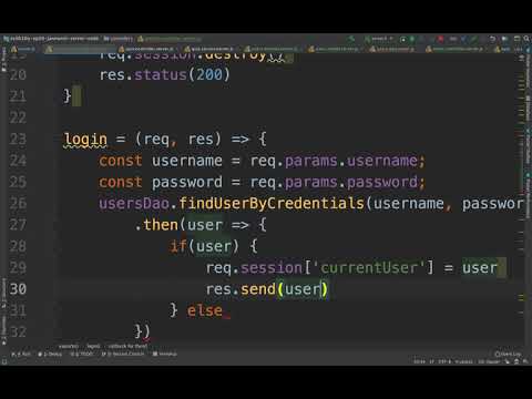 Implementing user login in Node JS using session and Mongo cs5610o sp20 12216