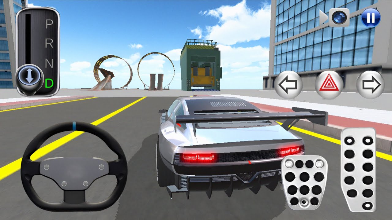 Electric car test in playground 3d driving class car gameplay 