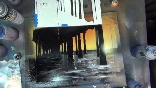 Pier painting made with spray paint