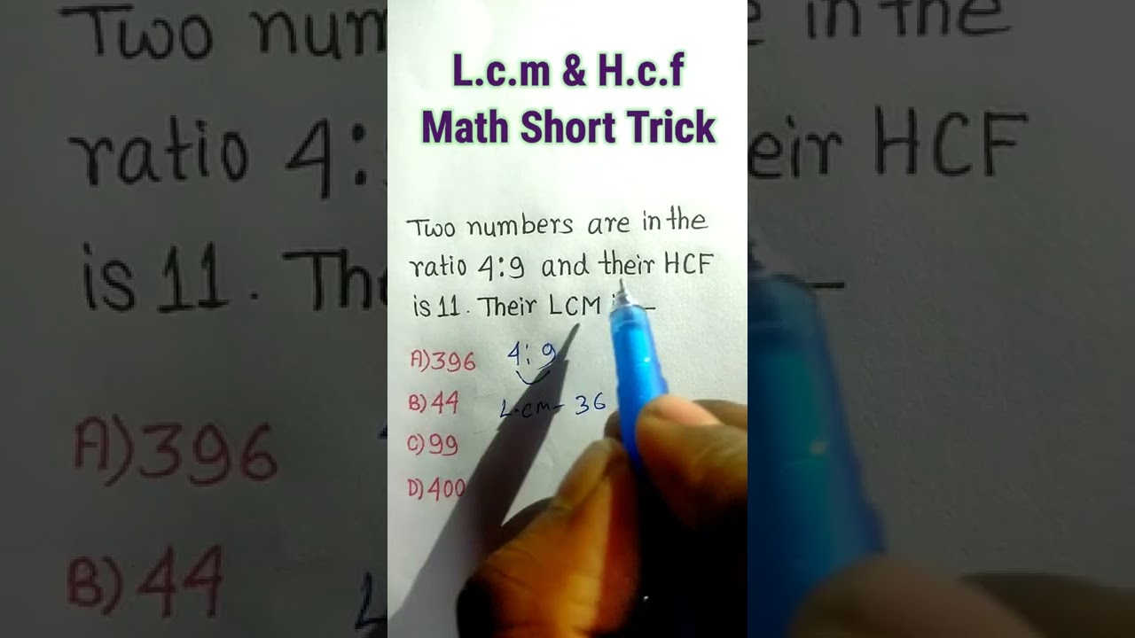 Hcf And Lcm Math Trick | LCM & HCF |-25| Aptitude Trick | Division Trick| Math Classes RRB #shorts