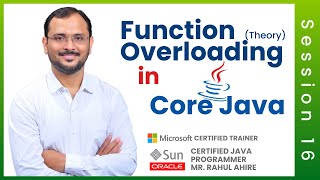 Session 16 Function Overloading  (Theory) In Java