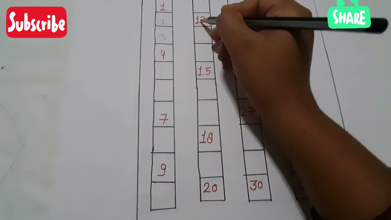count and write numbers  for LKG kids