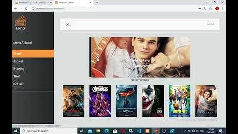 Aplikasi booking tiket bioskop menggunakan | codeigniter | bootstrap 4
