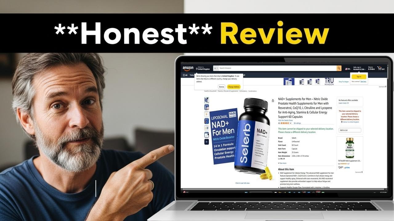 Обзор Selerb NAD+ для мужчин 2025: антивозрастная добавка для повышения энергии. Подробное описание