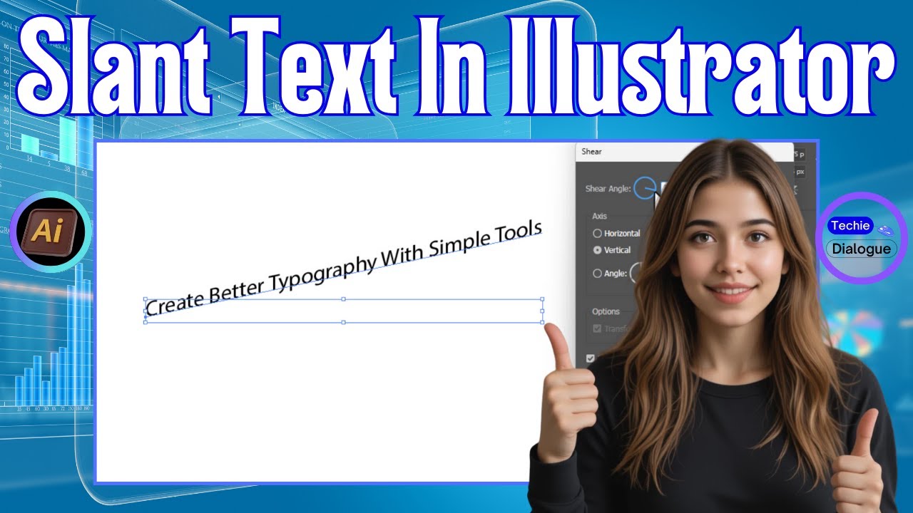 How To Slant Text In Illustrator | Create Angled Text (2026) - YouTube