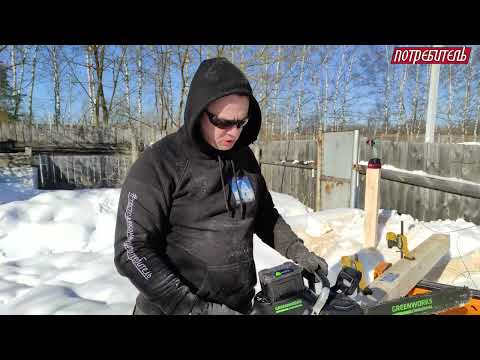 Тест аккумуляторной пилы Greenworks GC82CS25