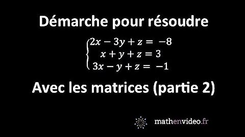 Principe pour résoudre un système d