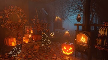 Haunted Village Halloween Ambience 🦇 3 Hours of Relaxing Spooky and Fall Nature Sounds, White Noise
