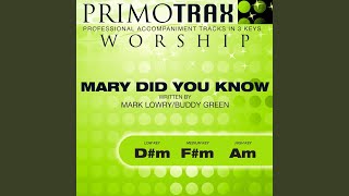 Video thumbnail of "Primotrax Worship - Mary Did You Know (Low Key: D#M) (Performance Backing Track)"