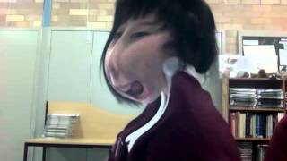 Girl goes crazy over webcam effects