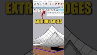 🚨Software - SketchUp🚨 🏯✨ Create a Curved Roof using Extrusion Tool & FixIt_101 #viralshorts