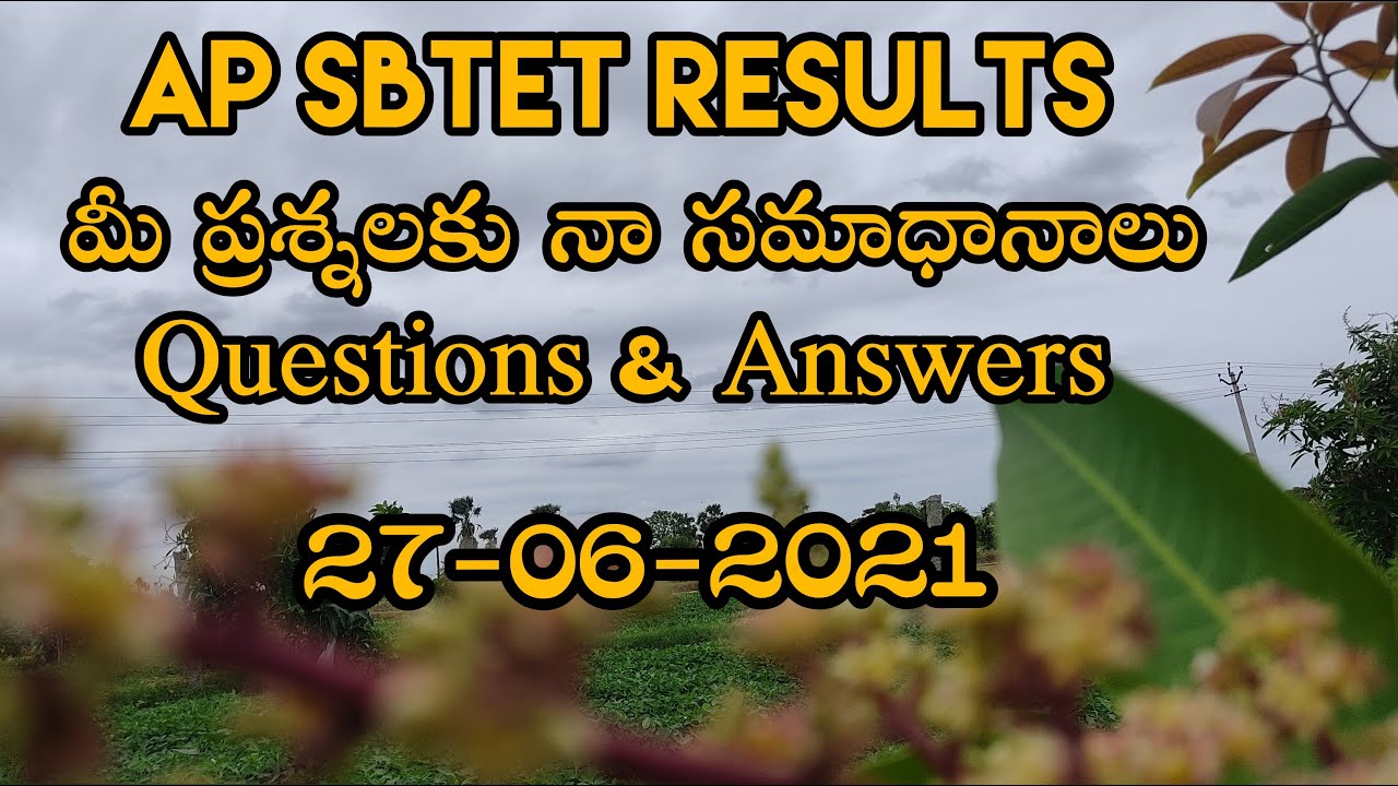Ap Diploma Results Update|| Ap Sbtet Results||ap sbtet latest News|| Q&A by BandiTechTv