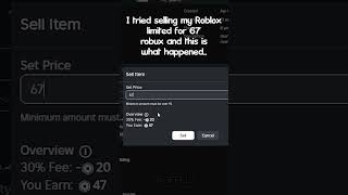 Selling my Roblox limited for 67 robux...