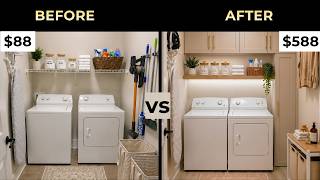 DIY Small Laundry Room Makeover Using Amazon and IKEA 4 Budget Options - Under 100 to Under 600