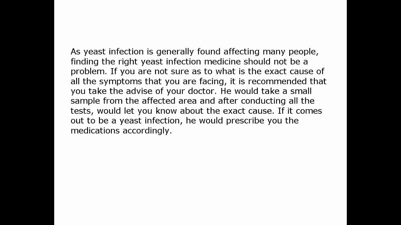 Yeast Infection Treatment.mp4 YouTube