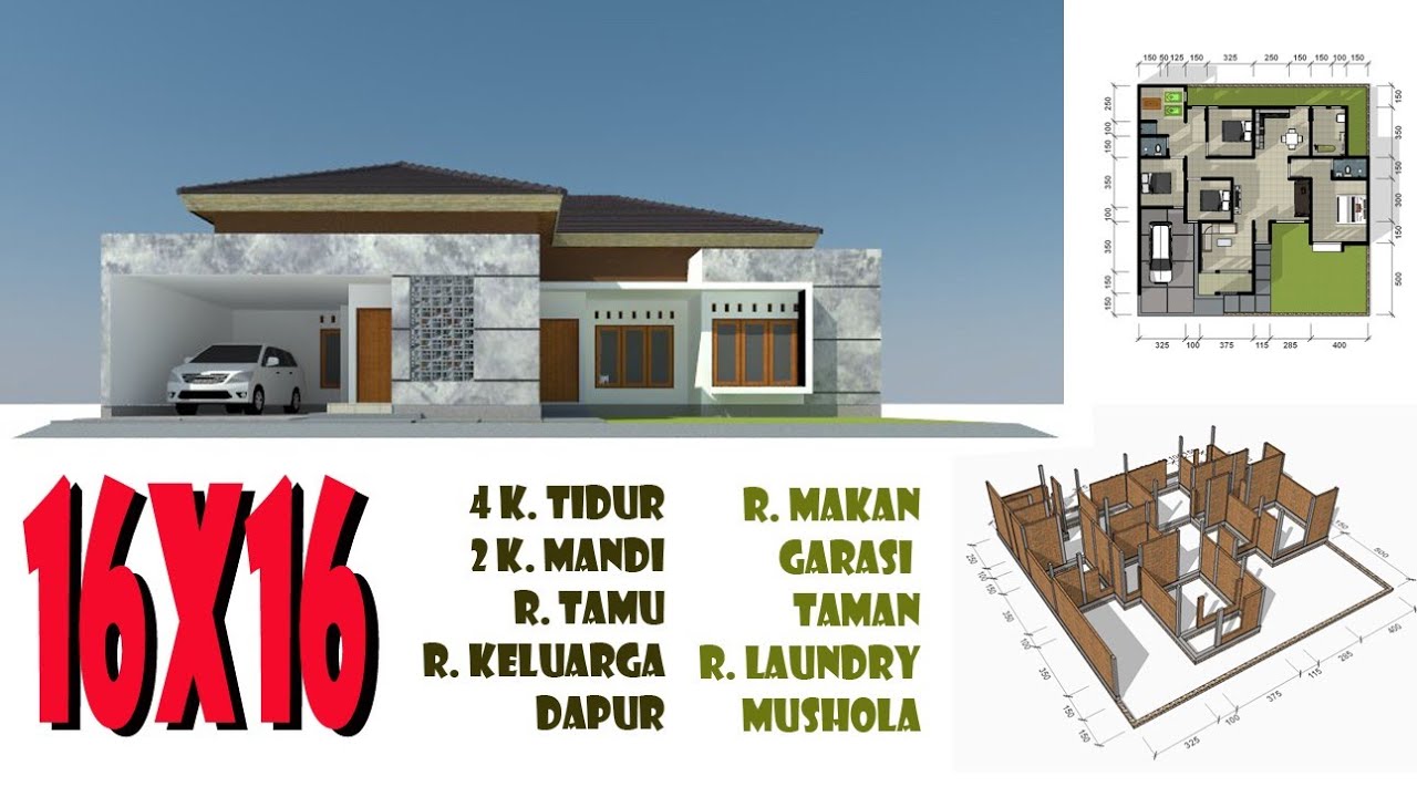 Rumah Minimalis di lahan 16x16 meter