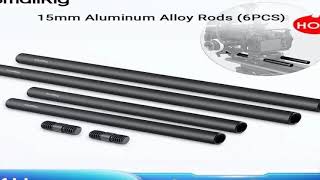 SmallRig 15mm Rods Pack with M12 Thread Rod Cap Connectors Aluminum Alloy Rods for Mattebo