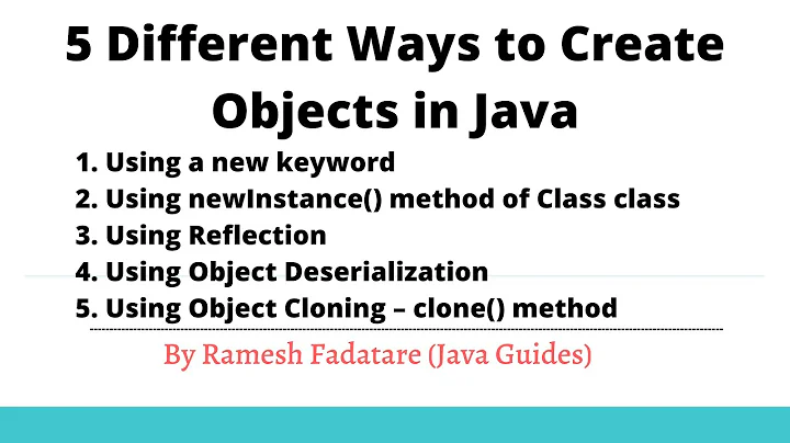 5 Ways to Create an Objects in Java