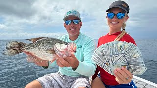 Me vs Her High Dollar Fishing Challenge! (Catch & Cook)